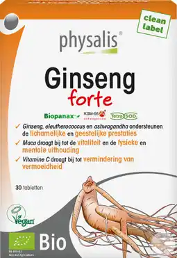 De Online Drogist Physalis ginseng forte tabletten 30tb aanbieding