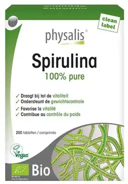 De Online Drogist Physalis spirulina tabletten bio 200tb aanbieding