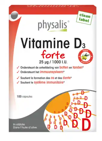 De Online Drogist Physalis vitamine d3 forte capsules 100cp aanbieding