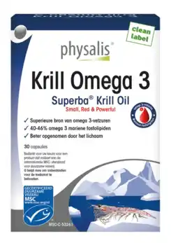 De Online Drogist Physalis krill omega 3 capsules 30sg aanbieding