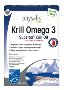 De Online Drogist Physalis krill omega 3 capsules 30sg aanbieding