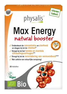 De Online Drogist Physalis max energy natural booster tabletten 30tb aanbieding