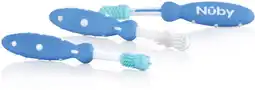 De Online Drogist Nuby tandenborstelset blauw 3st aanbieding