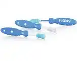 De Online Drogist Nuby tandenborstelset blauw 3st aanbieding