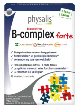 De Online Drogist Physalis bioactive b-complex forte tabletten 30tb aanbieding