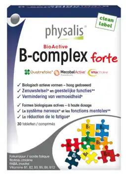 De Online Drogist Physalis bioactive b-complex forte tabletten 30tb aanbieding