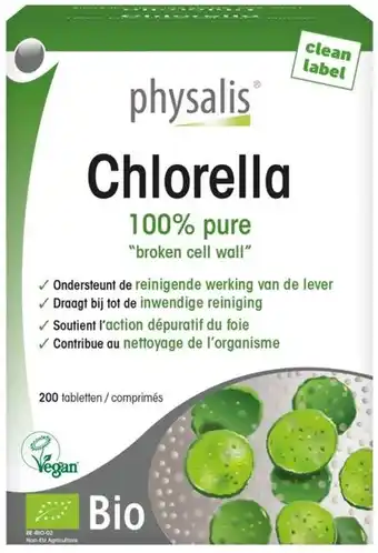 De Online Drogist Physalis chlorella tabletten bio 200tb aanbieding