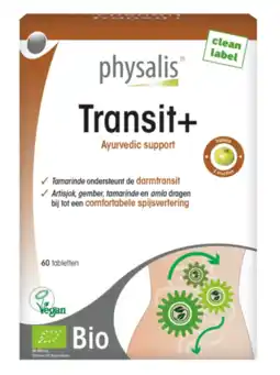 De Online Drogist Physalis transit+ biologische tabletten 60tb aanbieding