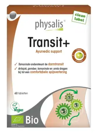 De Online Drogist Physalis transit+ biologische tabletten 60tb aanbieding