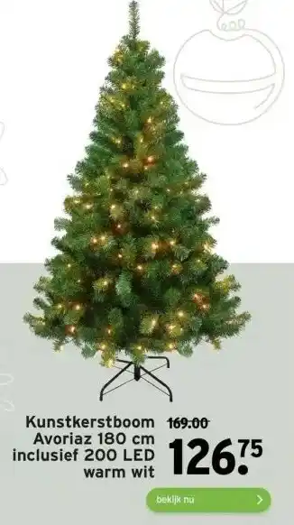 GAMMA Kunstkerstboom 169.00 avoriaz 180 cm inclusief 200 led warm wit aanbieding