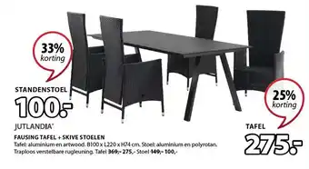 Jysk Fausing tafel + Skive stoelen aanbieding