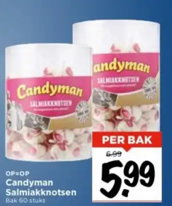 Vomar Voordeelmarkt Candyman Salmiakknotsen Bak 60 stuks aanbieding