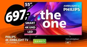 Expert PHILIPS 4K AMBILIGHT TV 55PUS8548/12 aanbieding