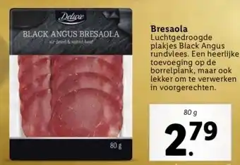 Lidl Bresaola luchtgedroogde plakjes black angus rundvlees. een heerlijke toevoeging op de borrelplank, maar ook lekker om te verw aanbieding