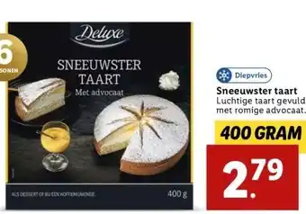 Lidl Diepvries sneeuwster taart luchtige taart gevuld met romige advocaat. aanbieding