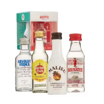Dirck 3 Drinks-2-mix miniaturen havana club, malibu, beefeater en absolut 4 x 5 cl aanbieding