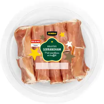 Jumbo Jumbo rolletjes serranoham met roomkaas en truffel 75g aanbieding