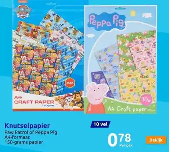 Action Knutselpapier aanbieding