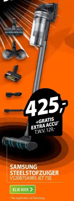 Expert SAMSUNG STEELSTOFZUIGER VS20B75A9R5 JET 75E aanbieding