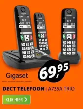 Expert Gigaset DECT TELEFOON | A735A TRIO aanbieding