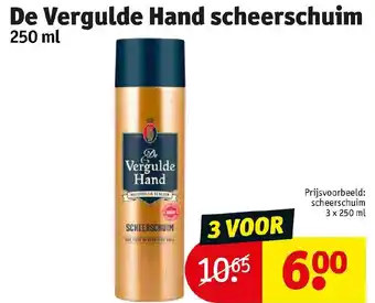 Kruidvat De Vergulde Hand scheerschuim 250ml aanbieding