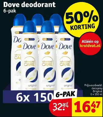 Kruidvat Dove deodorant 6-pak aanbieding