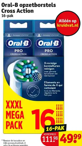Kruidvat Oral-B opzetborstels Cross Action 16-pak aanbieding
