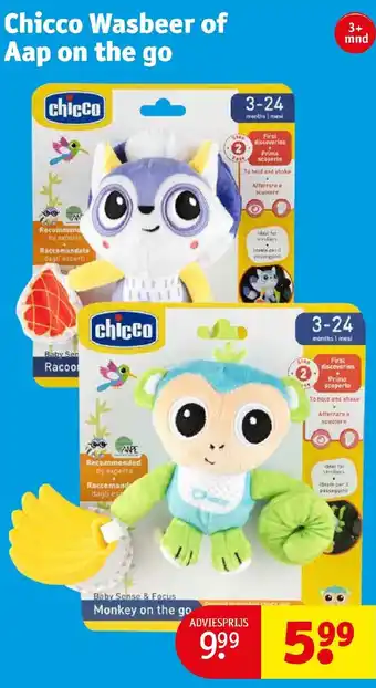 Kruidvat Chicco Wasbeer of Aap on the go aanbieding