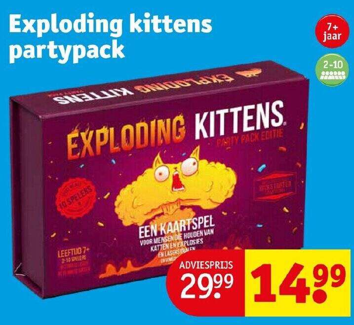 Exploding kittens partypack aanbieding bij Kruidvat