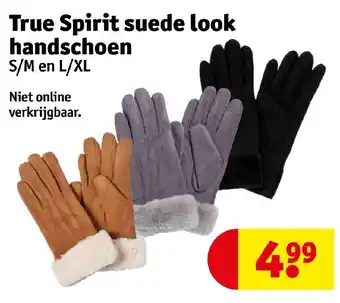 Kruidvat True Spirit suede look handschoen S/M en L/XL aanbieding