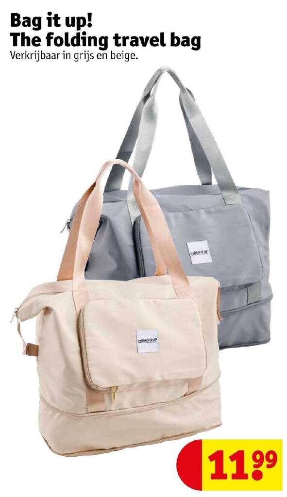 Bag it up! The folding travel bag aanbieding bij Kruidvat