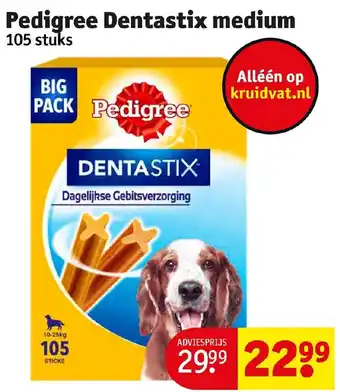 Kruidvat Pedigree Dentastix medium aanbieding