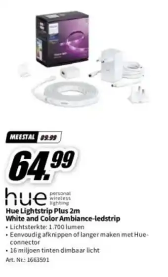 MediaMarkt Hue Lightstrip Plus 2m White and Color Ambiance-ledstrip aanbieding