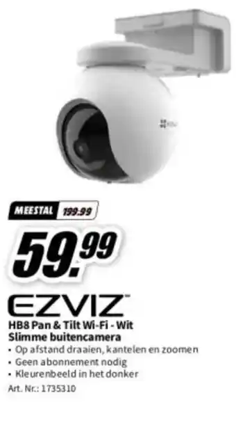 MediaMarkt EZVIZ HB8 Pan & Tilt Wi-Fi - Wit Slimme buitencamera aanbieding