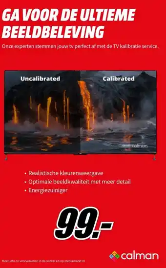MediaMarkt TV kalibratie service. aanbieding