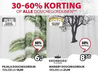 Jysk Alle douchegordijnen aanbieding