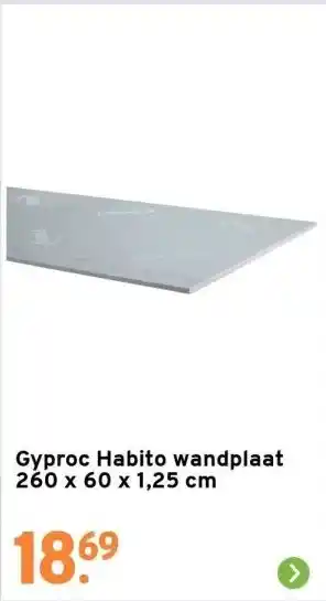 GAMMA Gyproc habito wandplaat 260 x 60 x 1,25 cm aanbieding