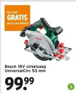 GAMMA Bosch 18V cirkelzaag Universal Circ 53 mm aanbieding