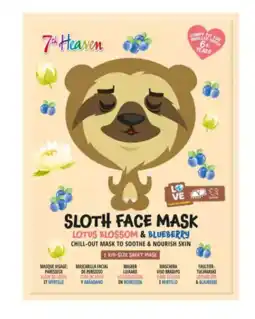 De Online Drogist Montagne jeunesse 7th heaven sloth face mask lotus blossom & blueberry 1st aanbieding