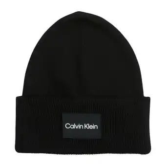 Plutosport Calvin klein fine cotton rib beanie heren aanbieding