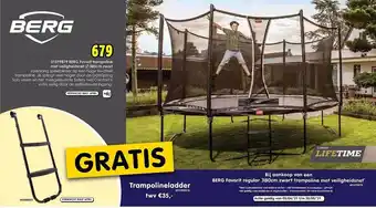 ToyChamp 01599879 Berg Favorit Trampoline Met Veiligheidsnet Ø380cm Zwart Of Trampolineladder aanbieding