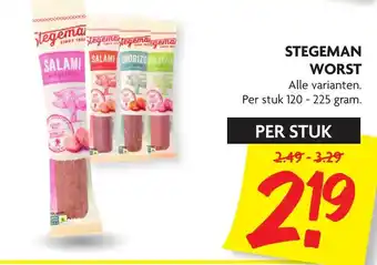 Dekamarkt Stegeman droge worst 120-225g aanbieding