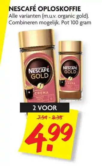 Dekamarkt Nescafe oploskoffie 2*100g aanbieding