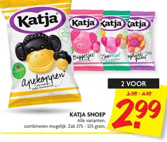 Dekamarkt Katja Snoep 2*275-325g aanbieding