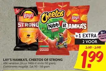 Dekamarkt Lay's Hamka's, Cheetos of Strong 2*110-150g aanbieding