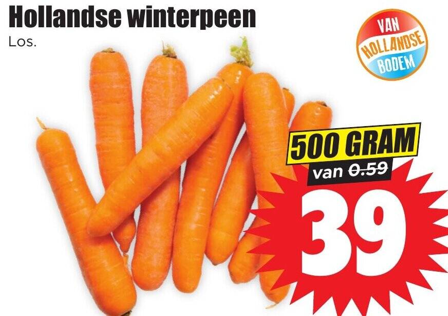 Hollandse winterpeen 500 GRAM aanbieding bij Dirk Hollandse winterpeen 500 GRAM aanbieding bij Dirk