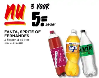 Jumbo FANTA, SPRITE OF FERNANDES 3 flessen à 1,5 liter aanbieding