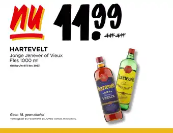 Jumbo HARTEVELT Jonge Jenever of Vieux Fles 1000 ml aanbieding