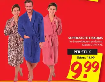 Dekamarkt Superzachte badjas S-XXL aanbieding