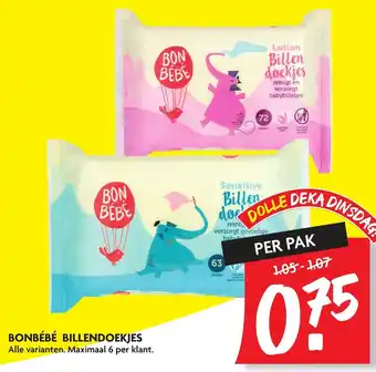 Dekamarkt Bonbebe Billendoekjes aanbieding